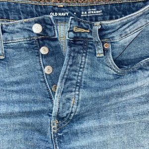 High-Waisted Button-Fly O.G. Straight Cut-Off Jeans